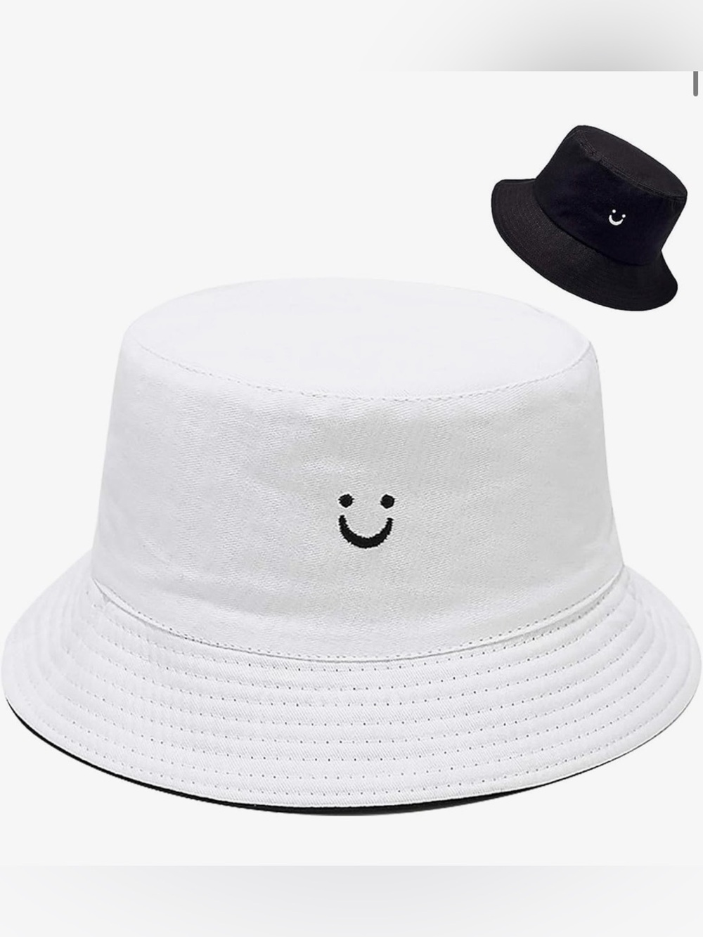Unisex Bucket Hat Beach Sun Hat Aesthetic Fishing Reversible Double-Side-Wear